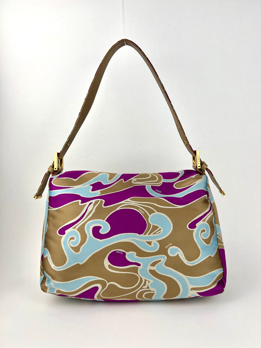 Fendi Swirl Print Mamma Baguette Shoulder Bag
