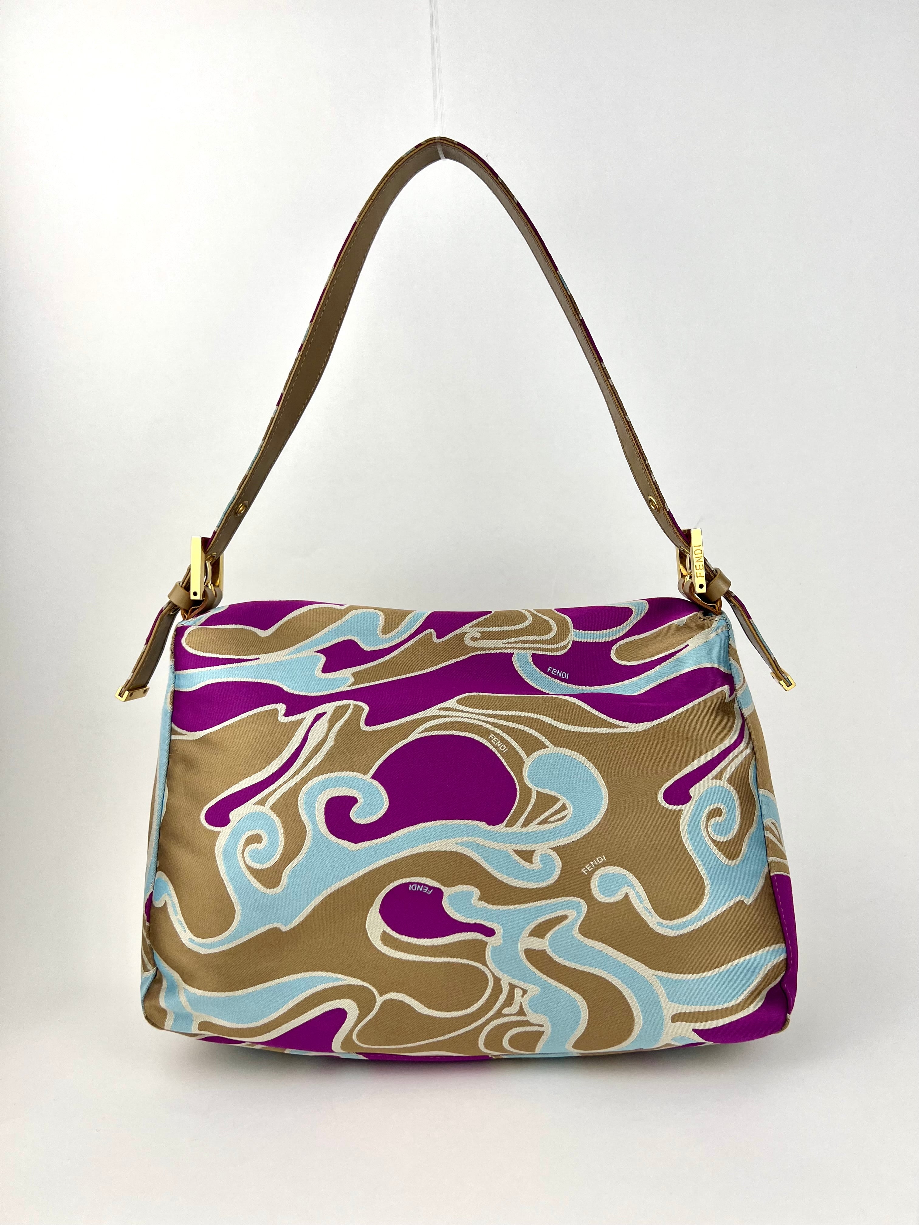 Fendi Swirl Print Mamma Baguette Shoulder Bag