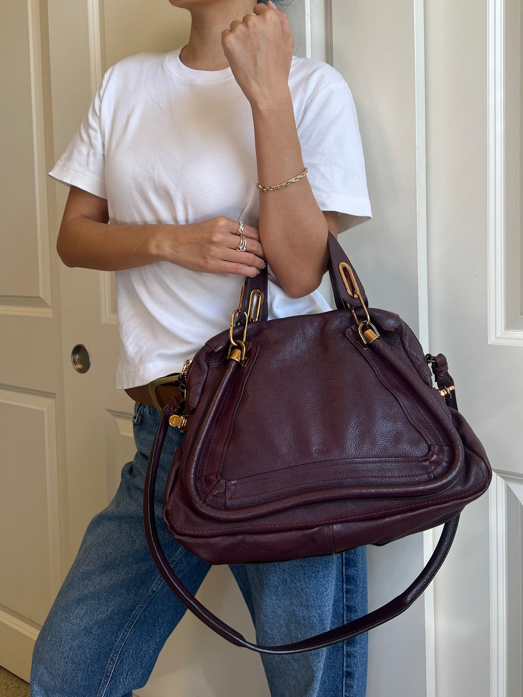 Chloe Paraty Maroon 2 Way in Medium