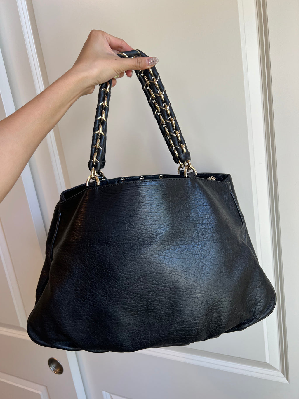 Fendi Mia Leather Shoulder Tote Bag