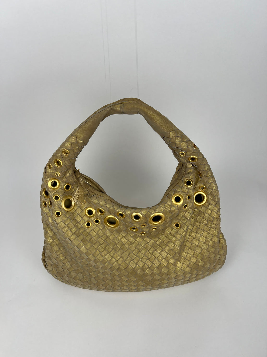 Bottega Veneta Intrecciato Gold Grommet Medium Hobo bag