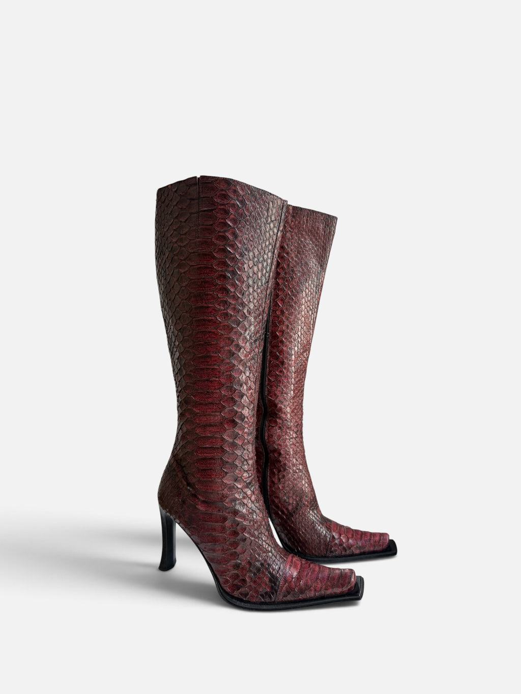 Gianni Bravo Python Italian Leather Heeled Boots