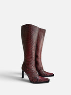 Gianni Bravo Python Italian Leather Heeled Boots
