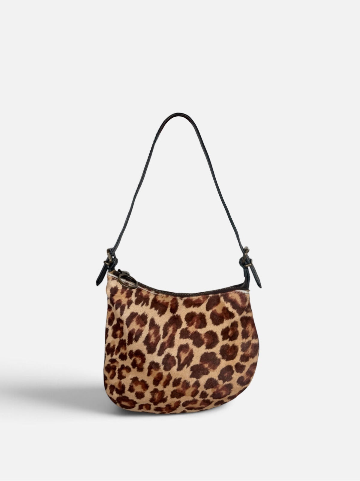 Fendi Pony Hair Leopard Zucca Oyster Bag