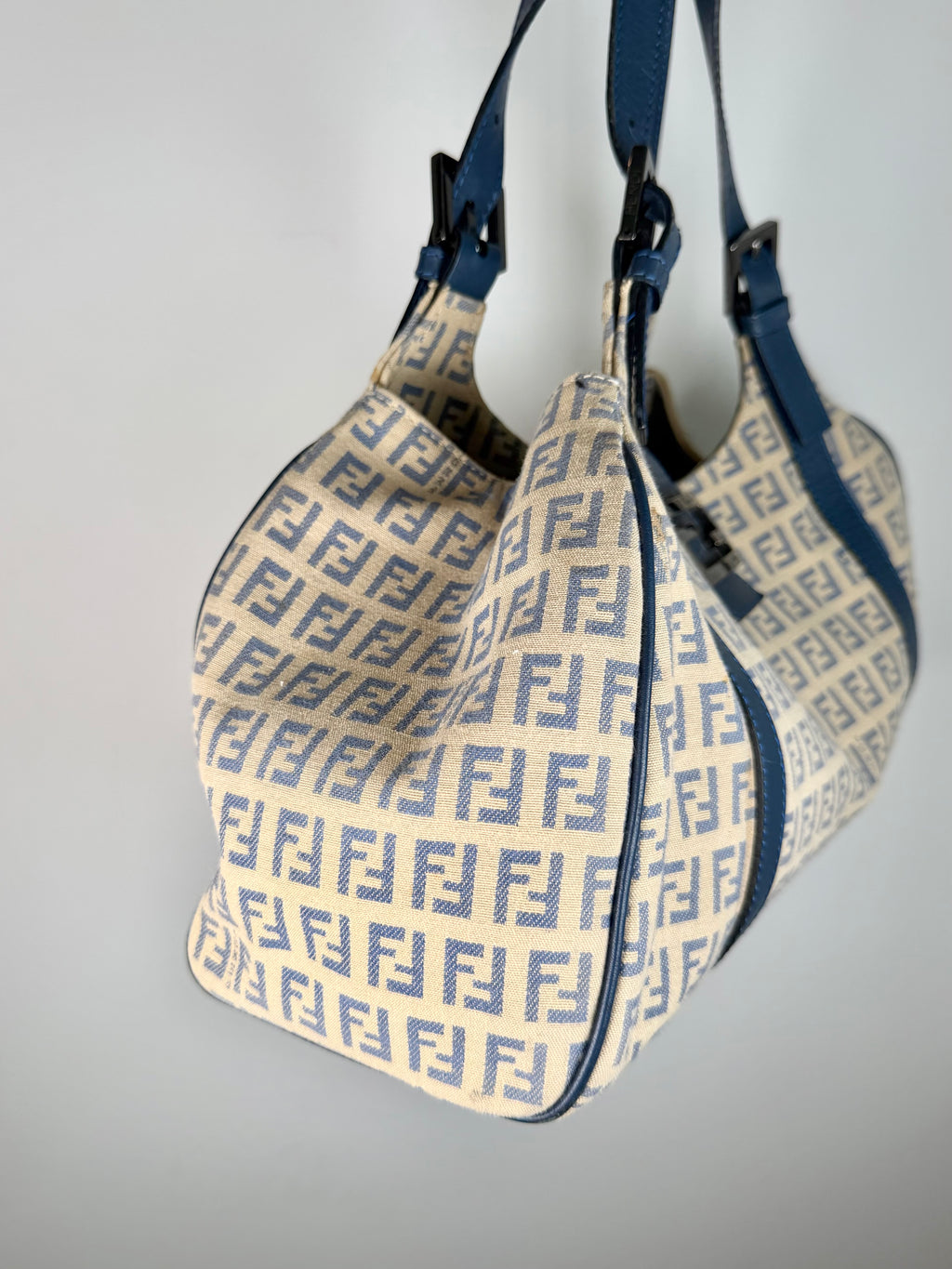 Fendi Zucchino Shoulder Bag in Ivory