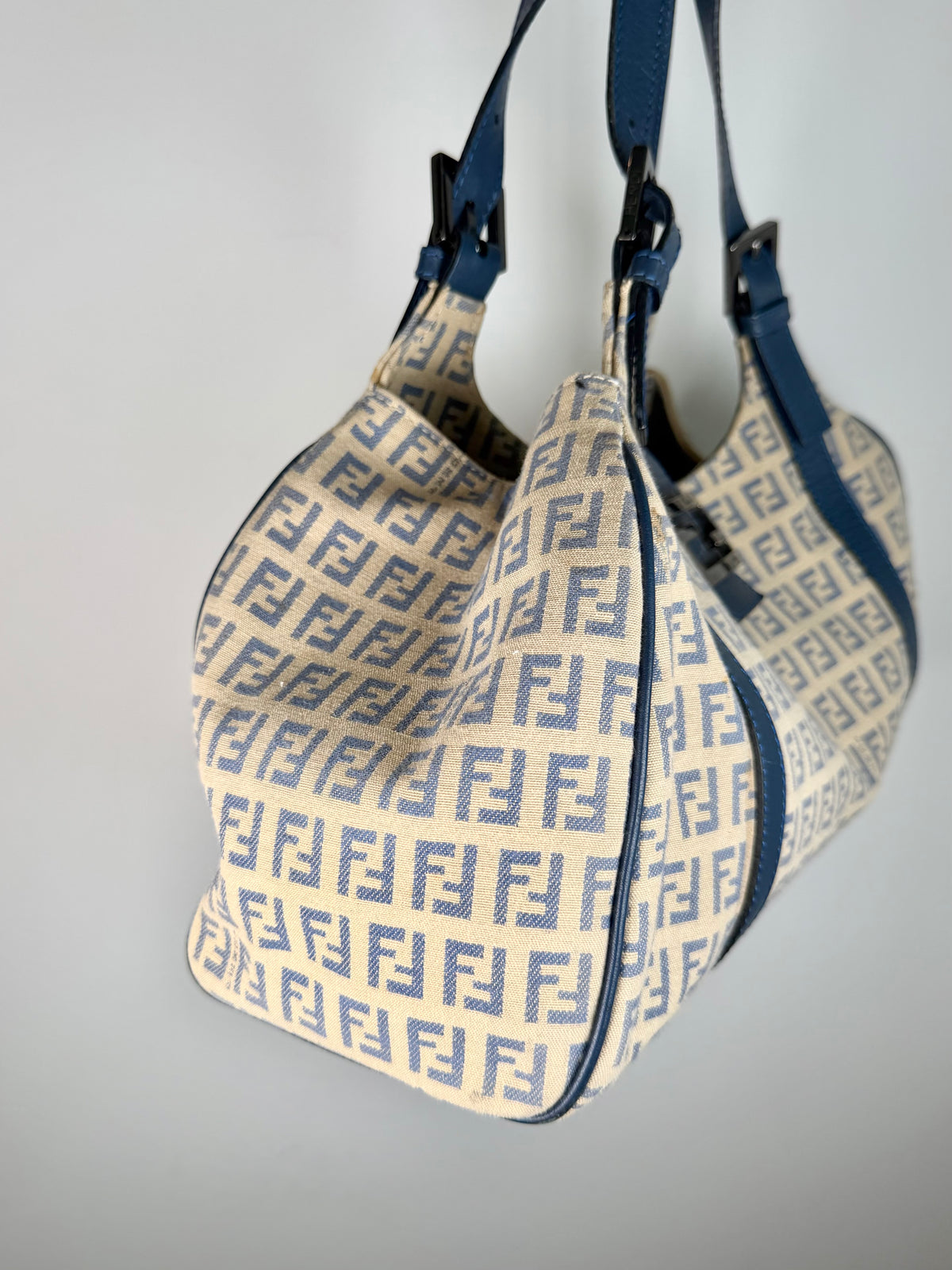Fendi Zucchino Shoulder Bag in Ivory