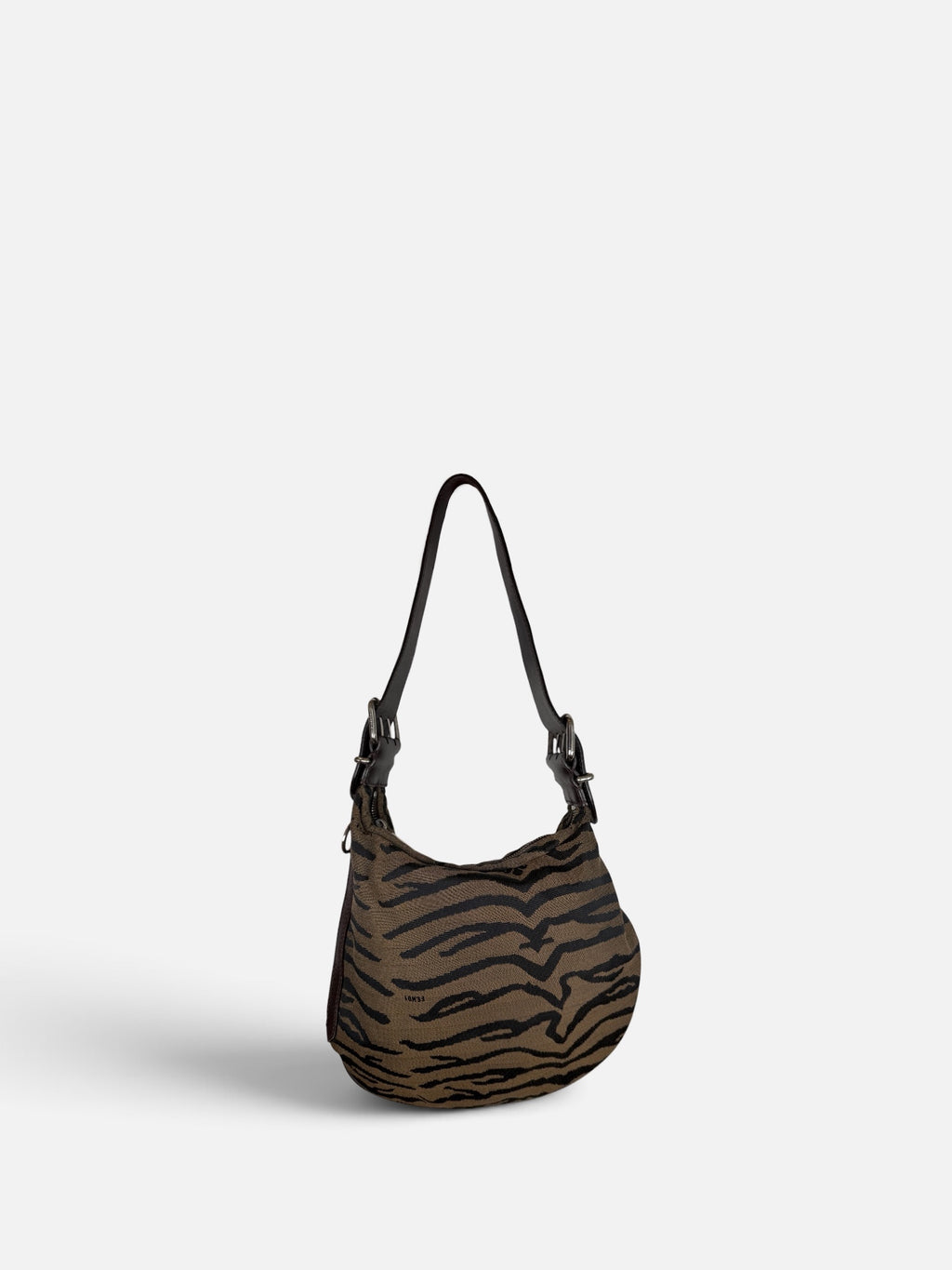 Fendi Oyster Zebra Print Canvas Bag