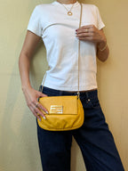 Fendi Fendista Leather Crossbody Chain Bag