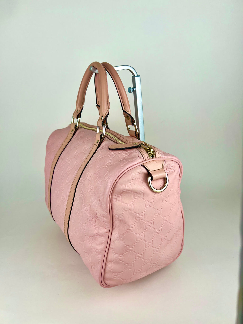 Gucci Pink Monogram Boston Bag
