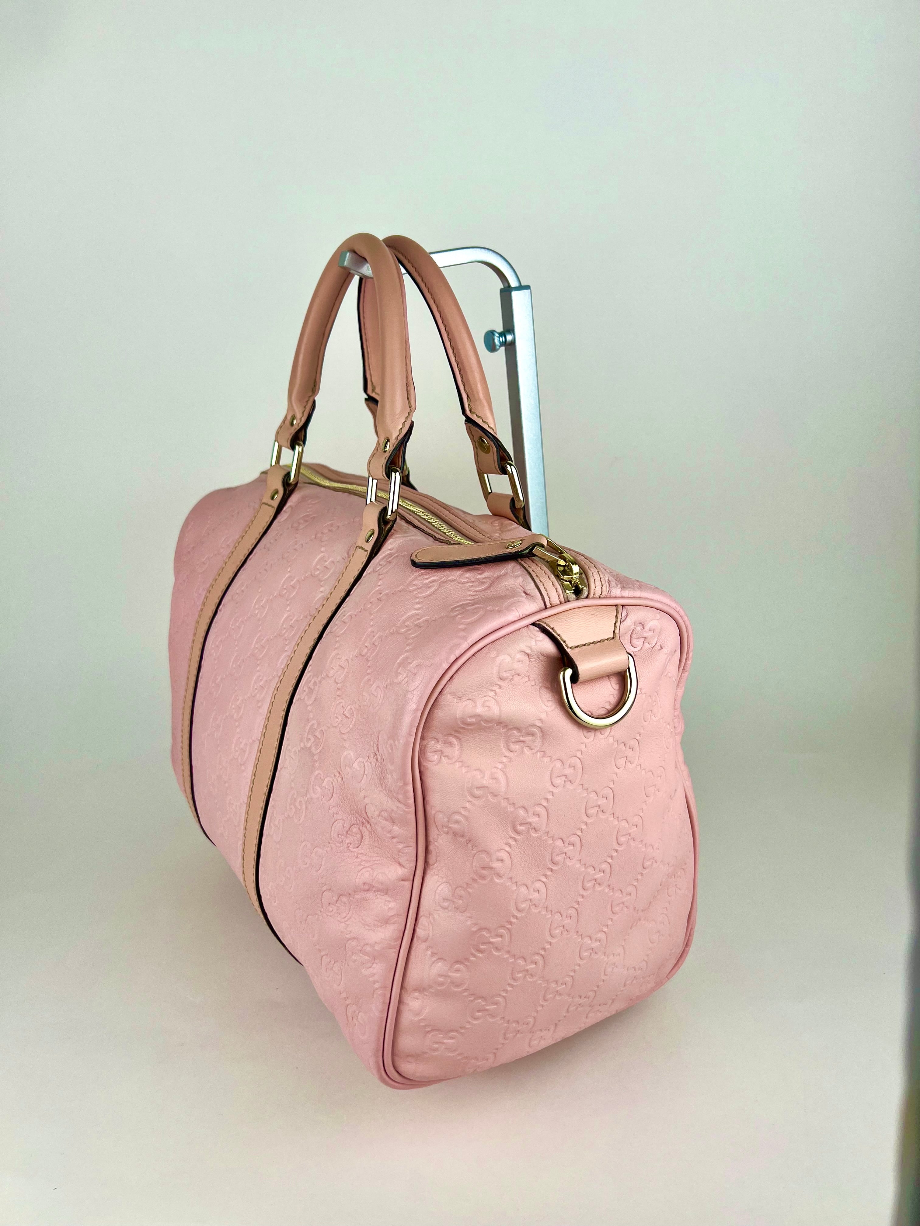 Gucci Pink Monogram Boston Bag