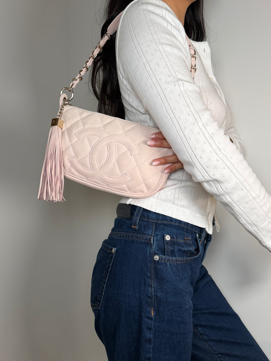 Chanel Quilted Timeless CC Tassel Shoulder Bag
