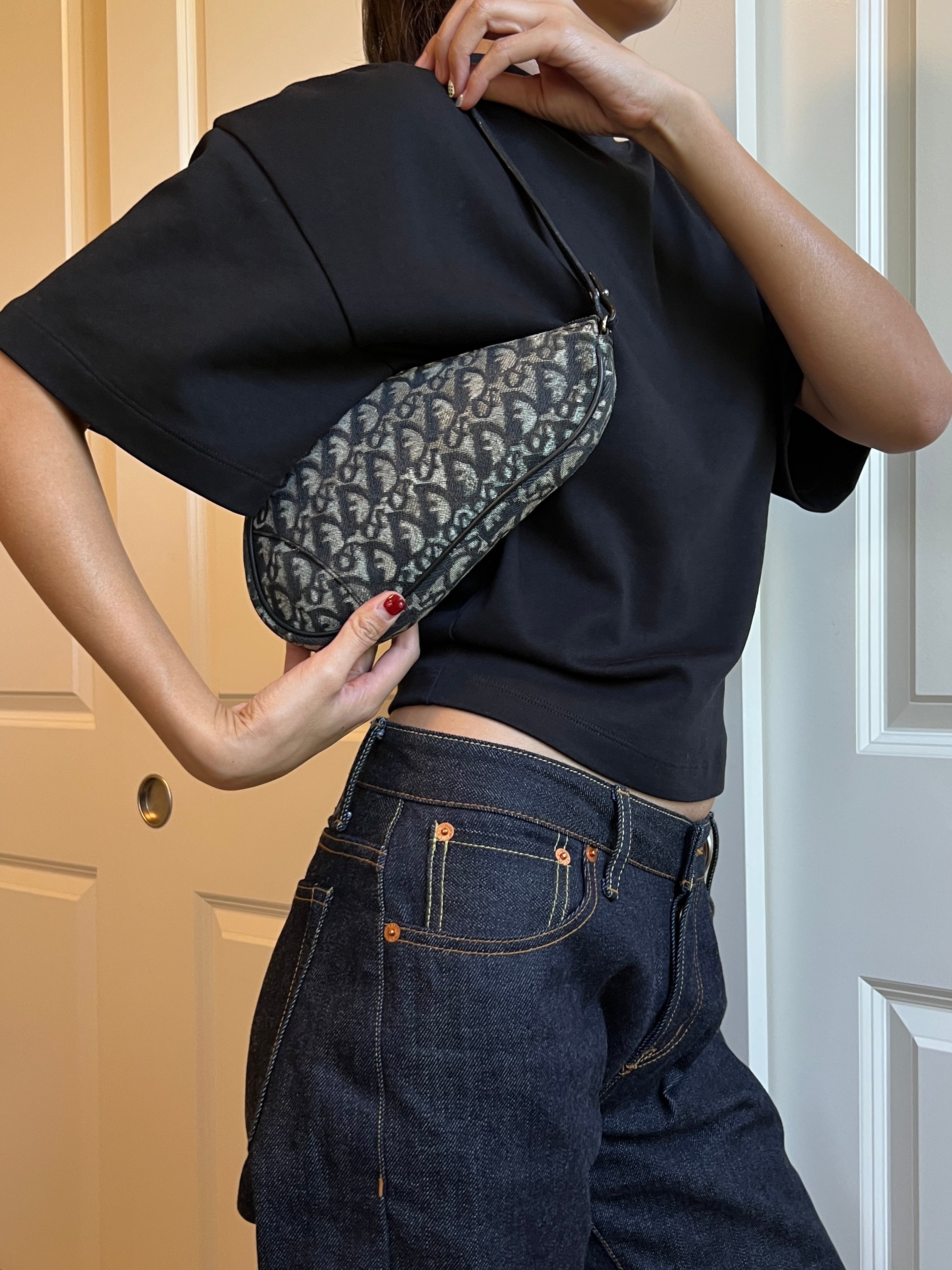 Christian Dior Trotter Monogram Saddle Pochette Bag