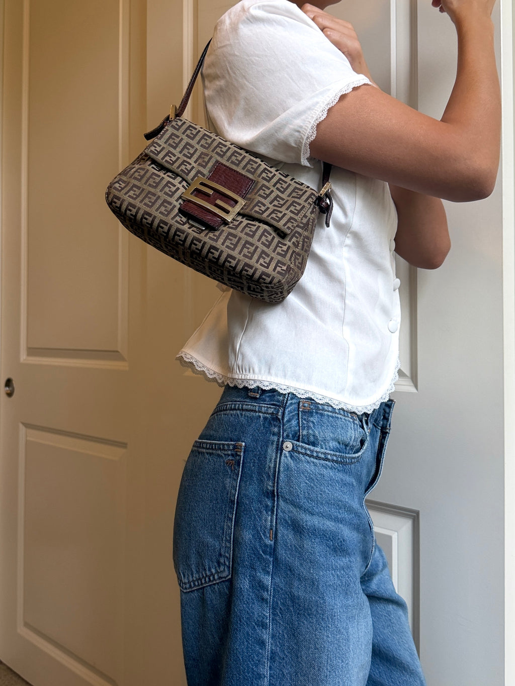 Fendi Zucchino Vitello Mini Mamma Baguette