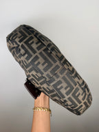 Fendi Zucca Croissant Baguette Shoulder Bag