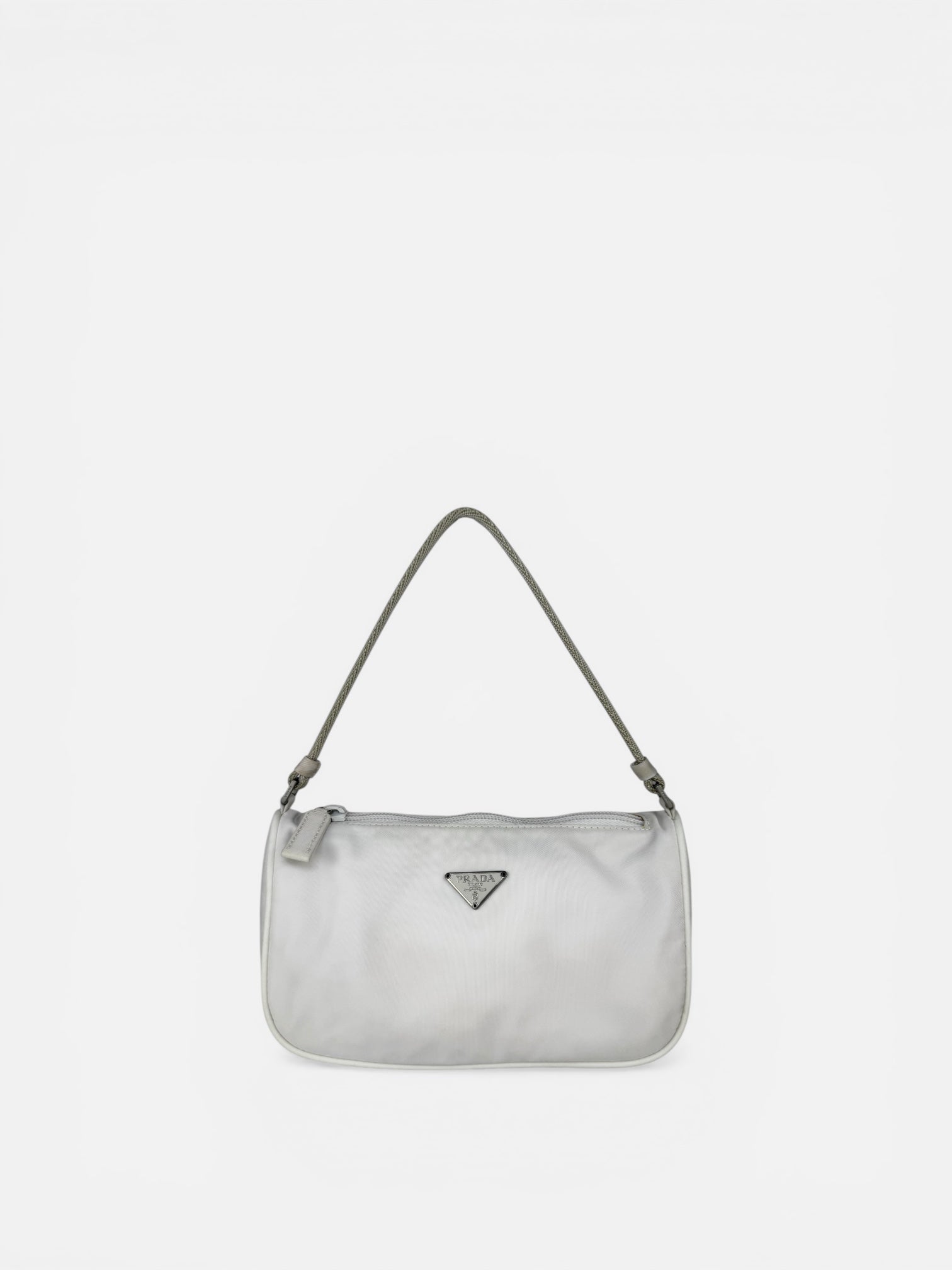 Prada Nylon Tessuto Pouch in White