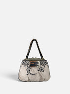 Fendi Borsa Mia Embroidered Linen Bag