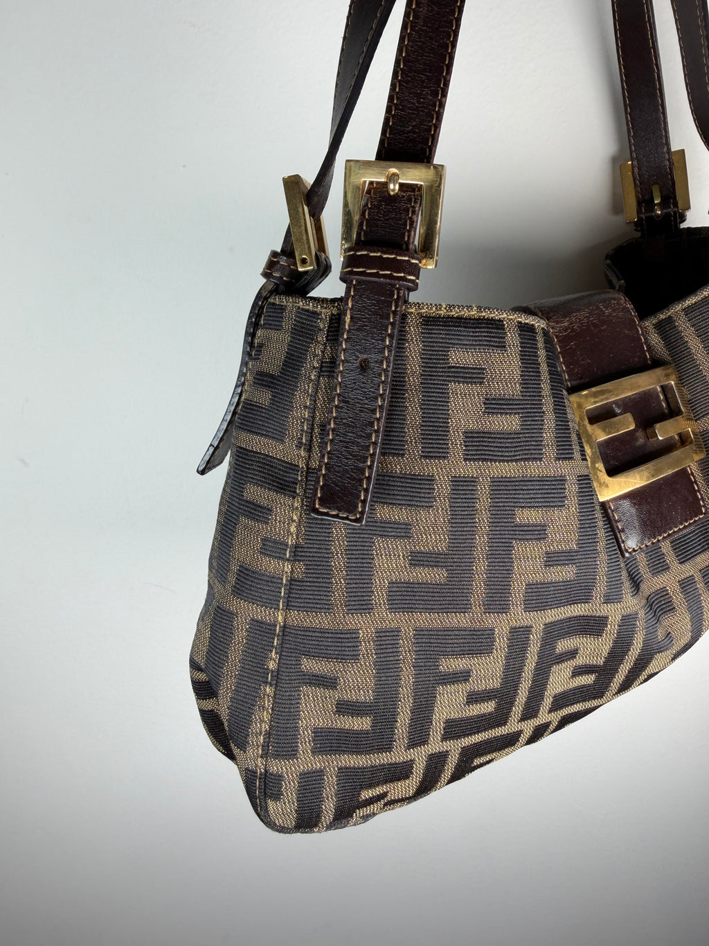 Fendi Zucca Mamma Baguette Shoulder Bag
