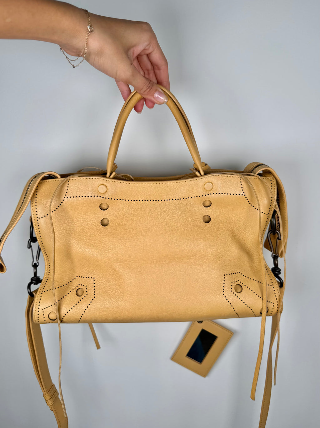 Balenciaga Blackout City Bag in Beige Ocre