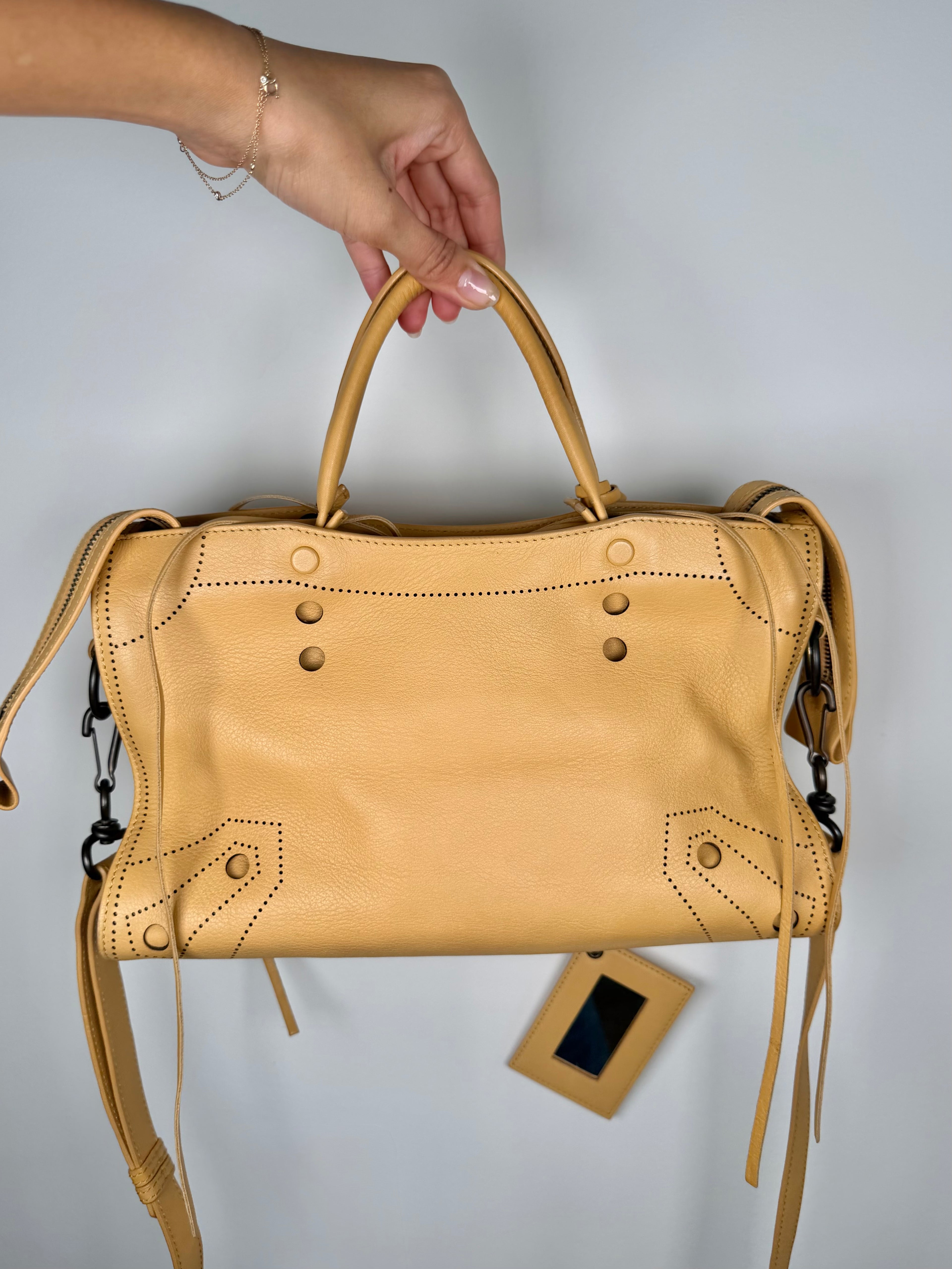 Balenciaga Blackout City Bag in Beige Ocre