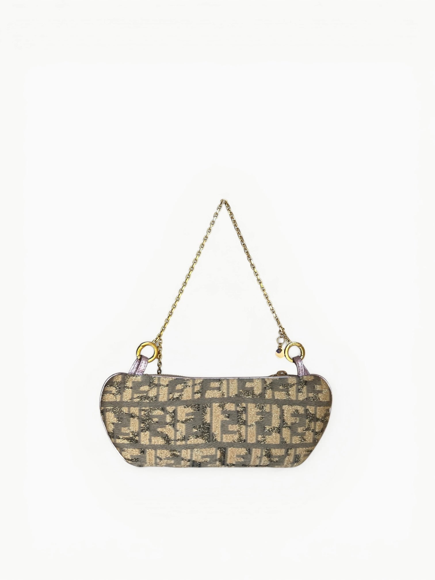 Fendi Zucca Metallic Limited Edition Charm Shoulder Bag