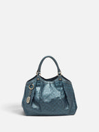 Gucci Sukey Monogram Teal Charm Hobo Bag