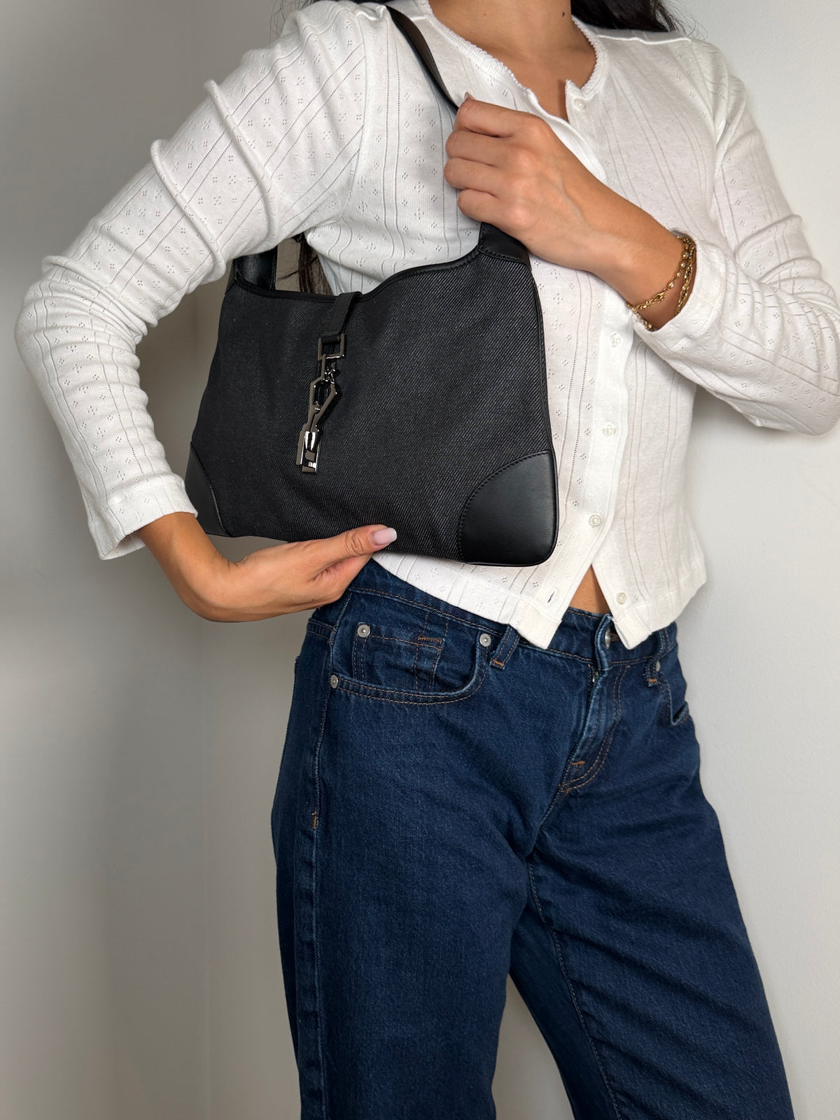 Gucci Denim Jackie Shoulder Bag