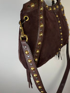 Gucci Babouska Fringe Suede Studded Indy Hobo Bag