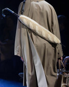 RARE Fendi Sheepskin Baguette Bread Pouch Panna Bag