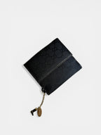 Gucci Black Monogram Charm Trifold Wallet