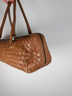 Bottega Veneta Brown Woven Nappa Leather East/West Satchel Bag