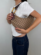 Gucci Croissant Monogram Bamboo Hardware Bag