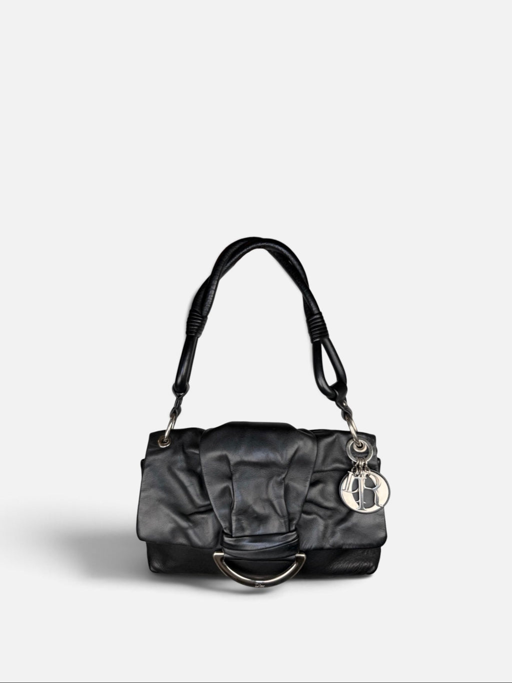 Christian Dior Demi Lune Lambskin Charm Shoulder Bag