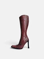Gianni Bravo Python Italian Leather Heeled Boots