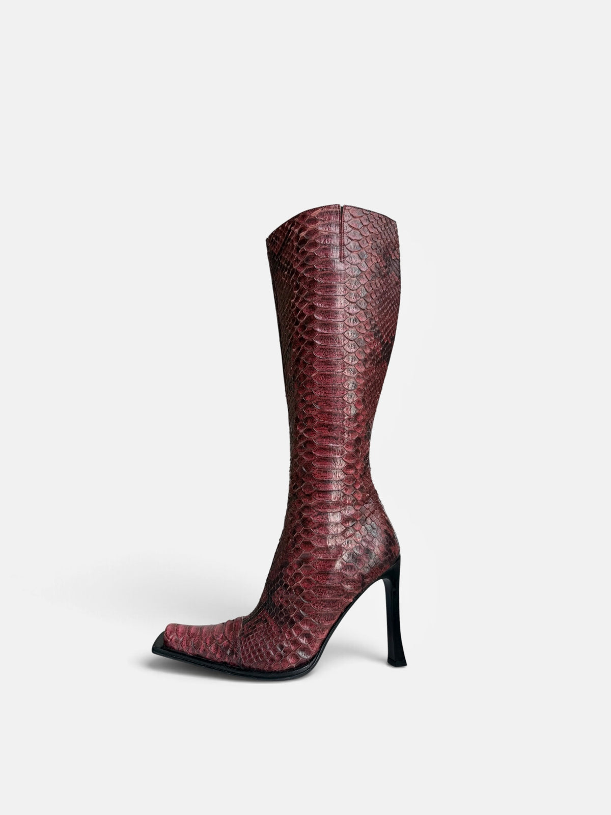 Gianni Bravo Python Italian Leather Heeled Boots