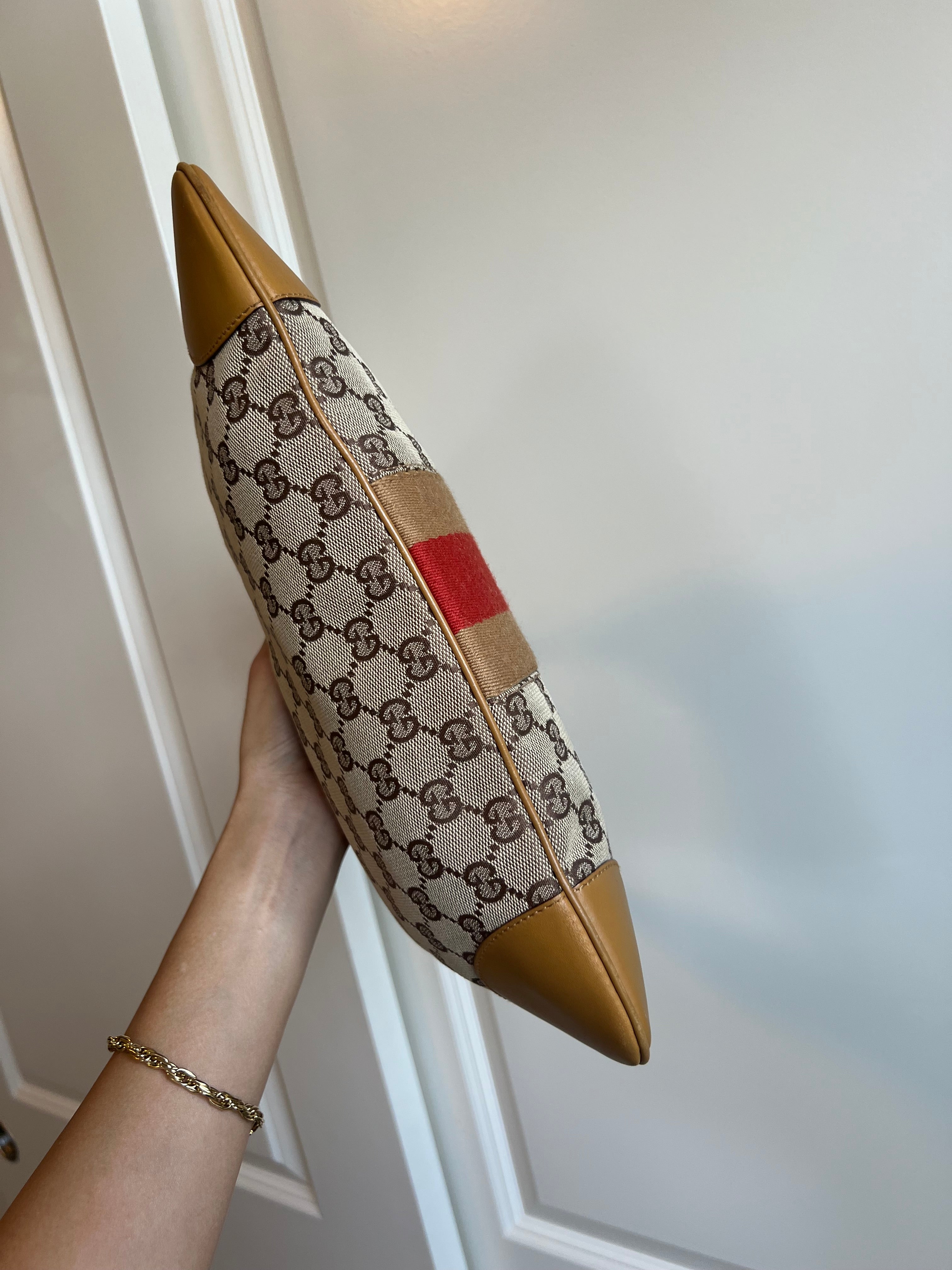 Gucci Jackie Monogram Stripe Shoulder Bag