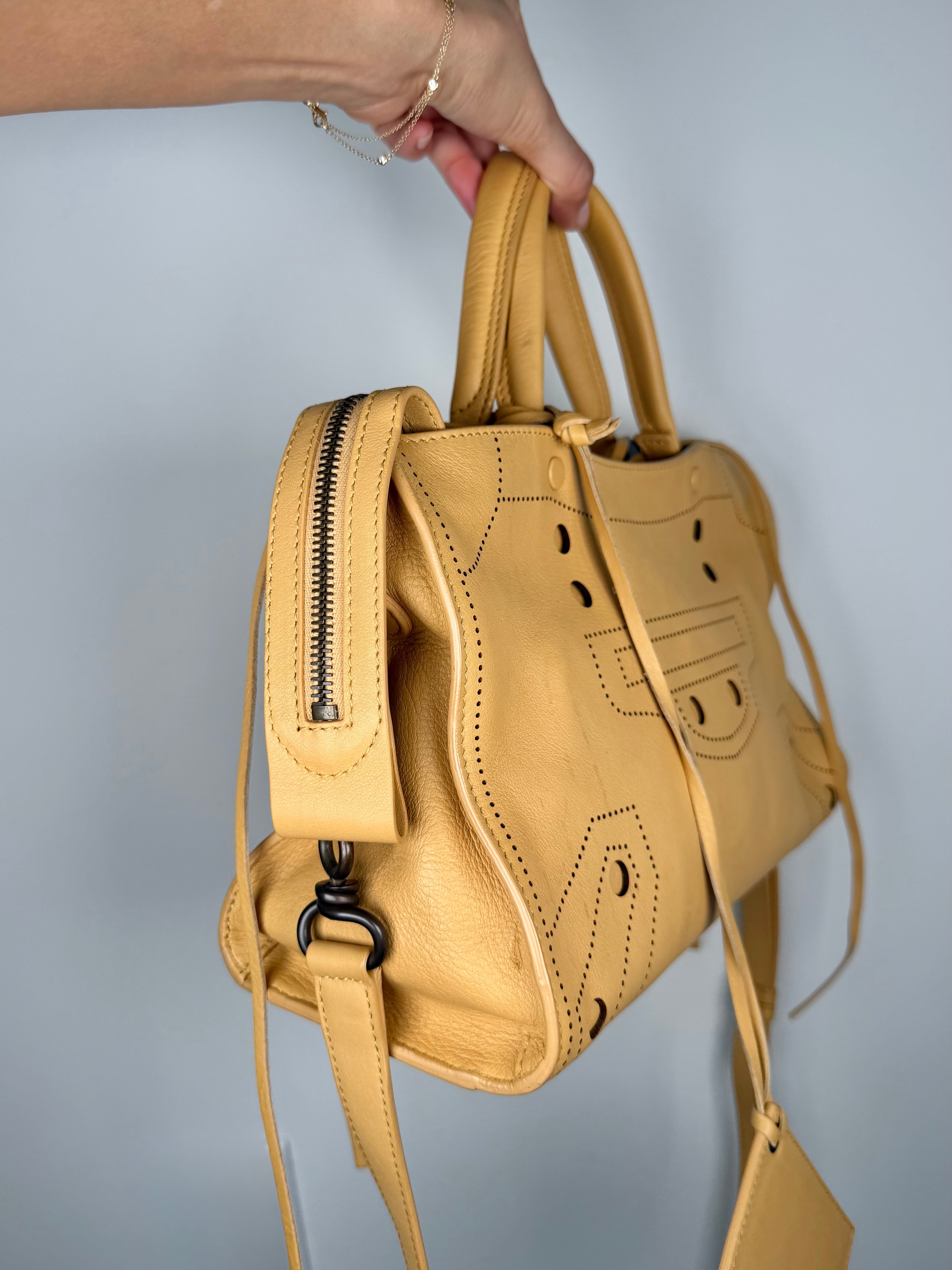 Balenciaga Blackout City Bag in Beige Ocre