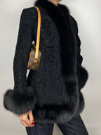 Fox Fur Trim Black Penny Lane Vintage Coat