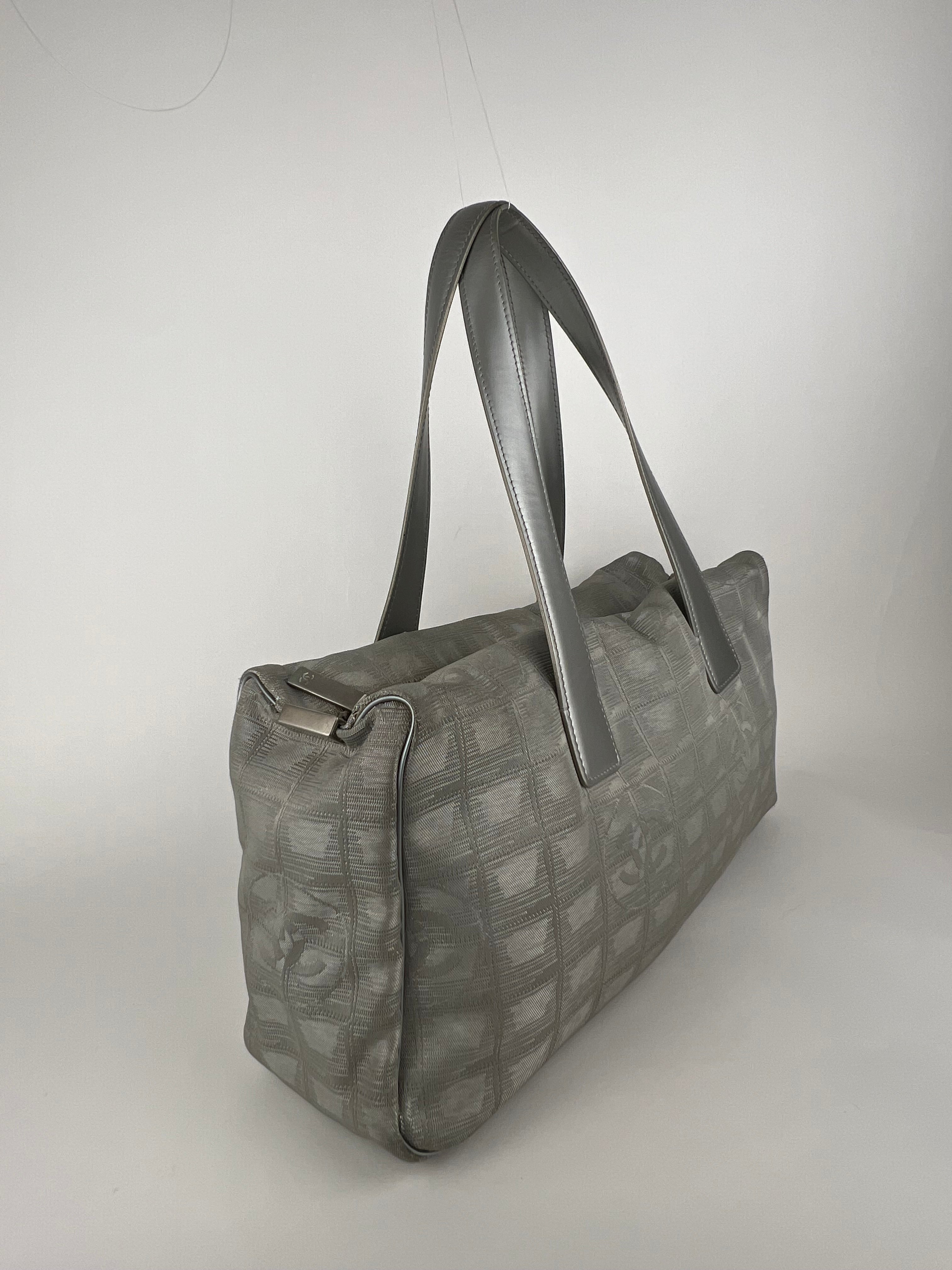 Chanel Silver Ligne Travel Shoulder Bag