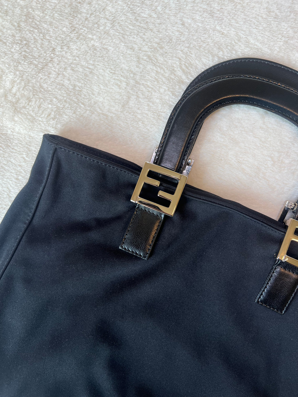 Fendi Black Nylon Mini Tote Bag