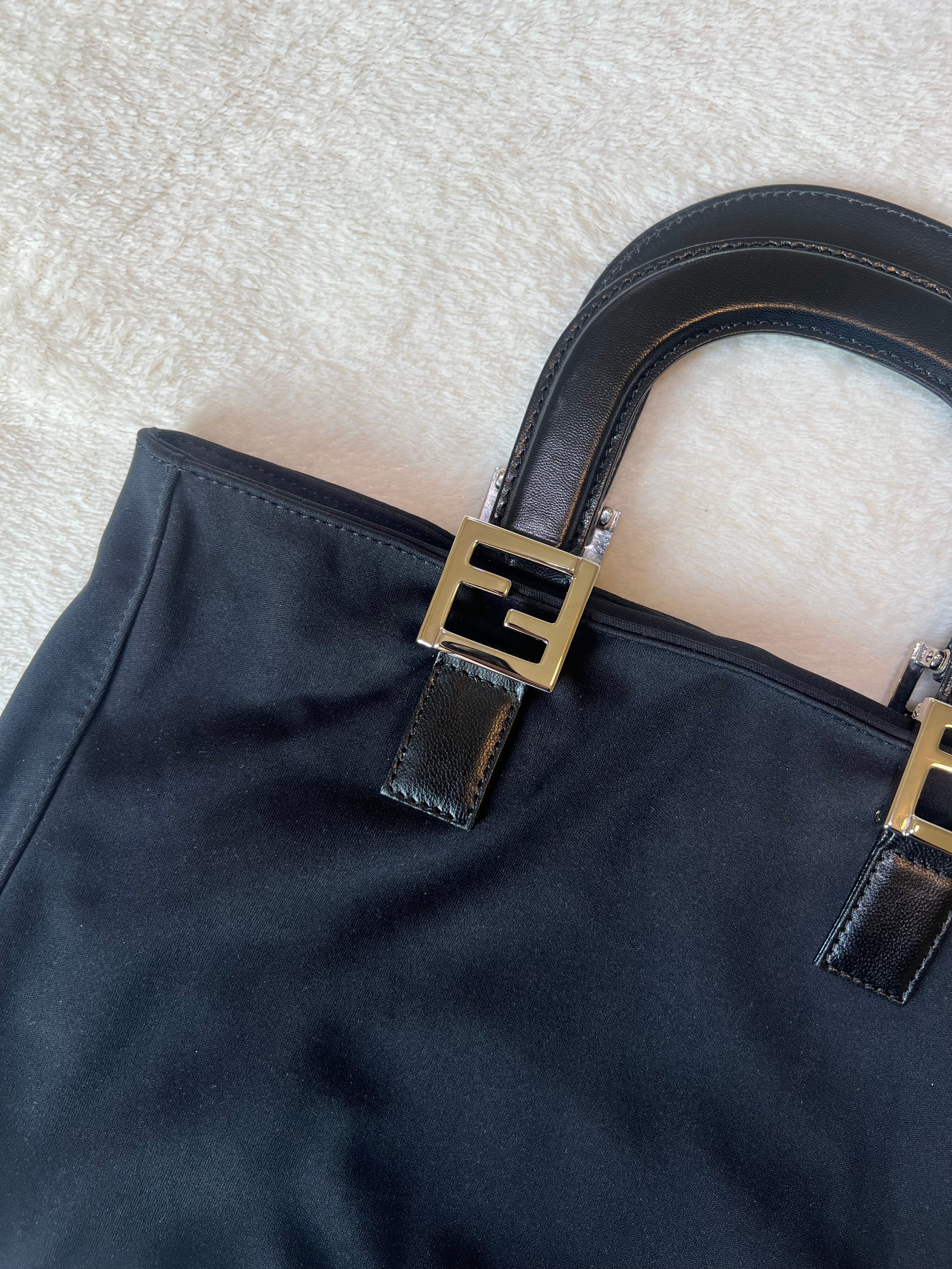 Fendi Black Nylon Mini Tote Bag