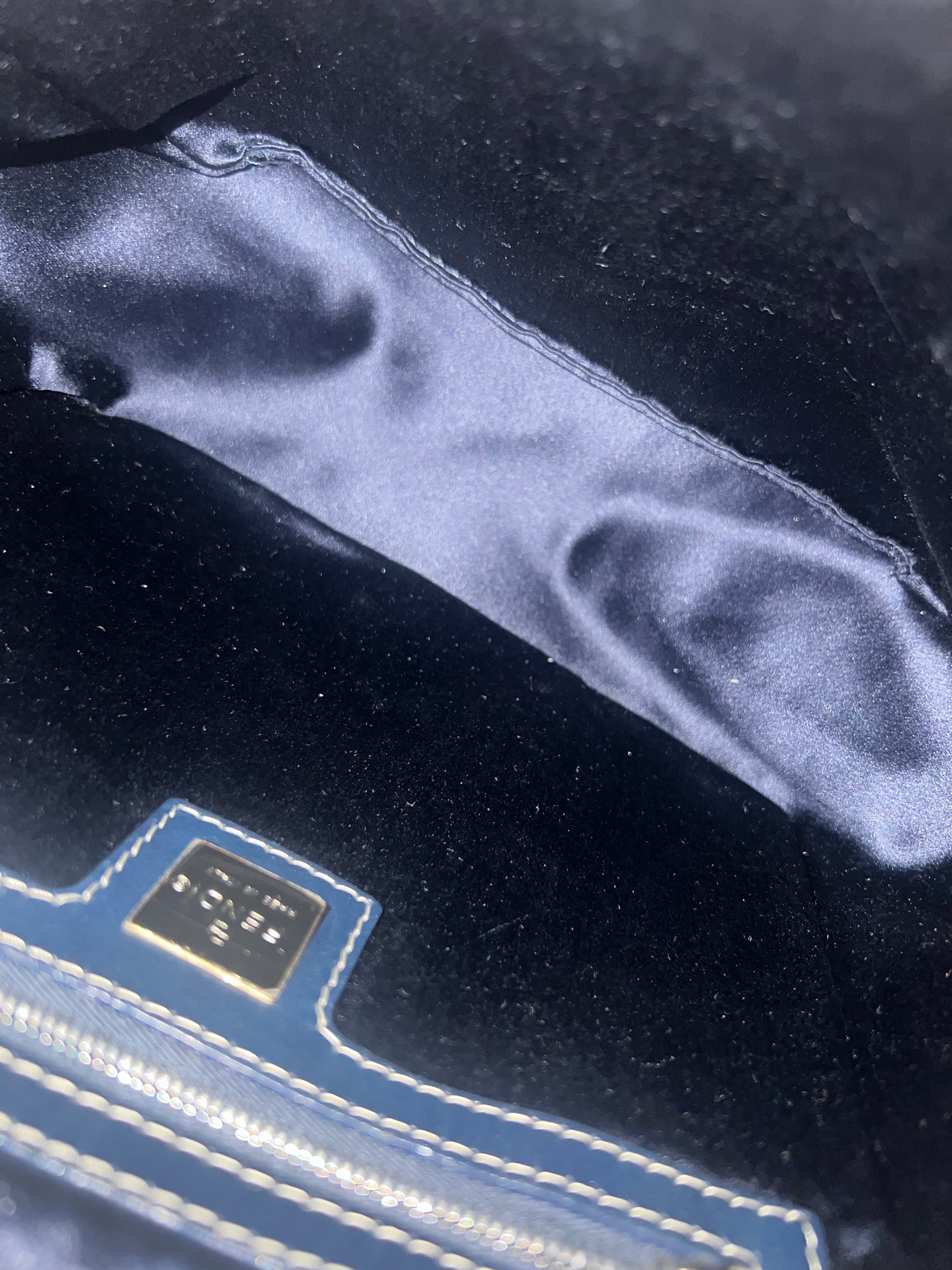 Fendi Zucchino Navy Mamma Bucket Bag