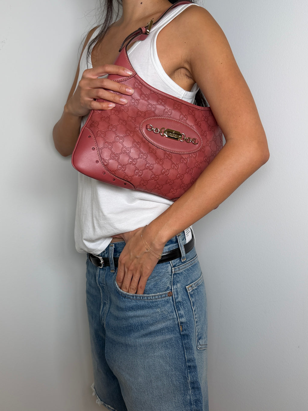 Gucci Jackie Monogram Bag with Chain Detail