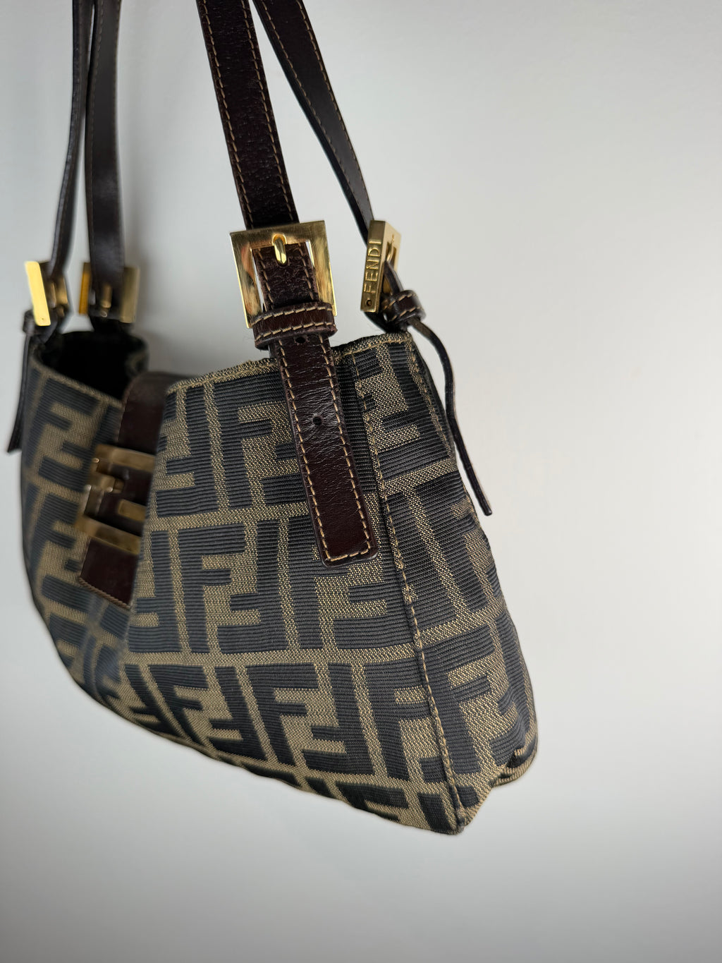 Fendi Zucca Mamma Baguette Shoulder Bag