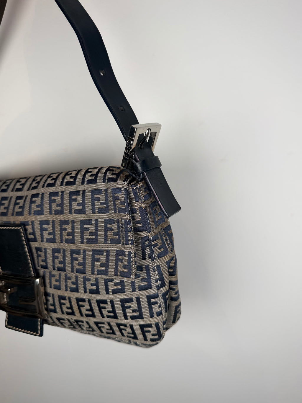 Fendi Baguette in Navy Zucca Print