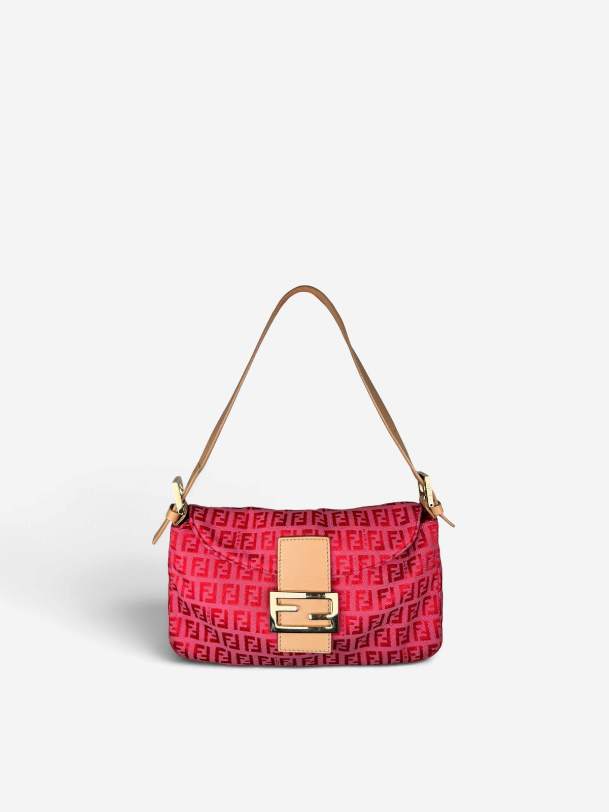 Fendi Baguette Double Flap in Pink Zucca Print