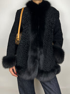 Fox Fur Trim Black Penny Lane Vintage Coat