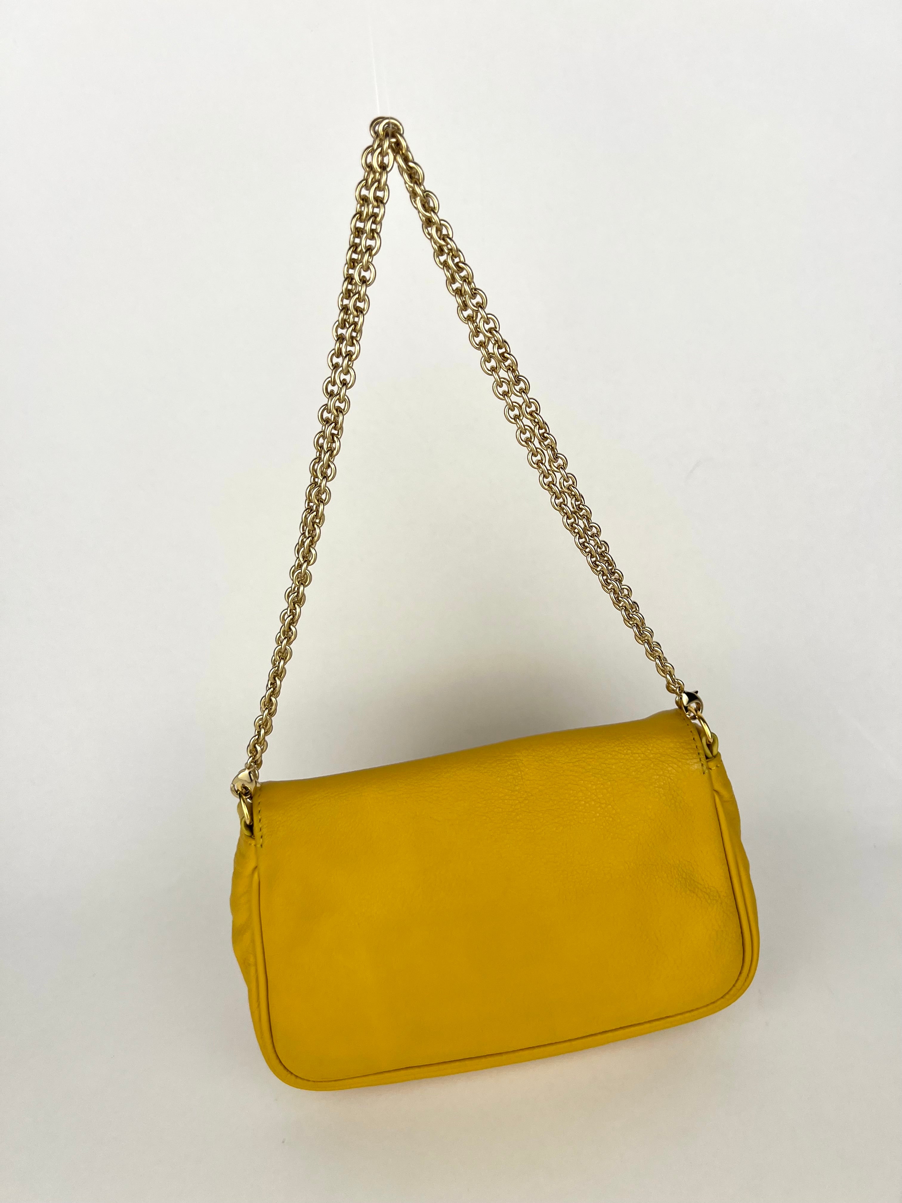 Fendi Fendista Leather Crossbody Chain Bag