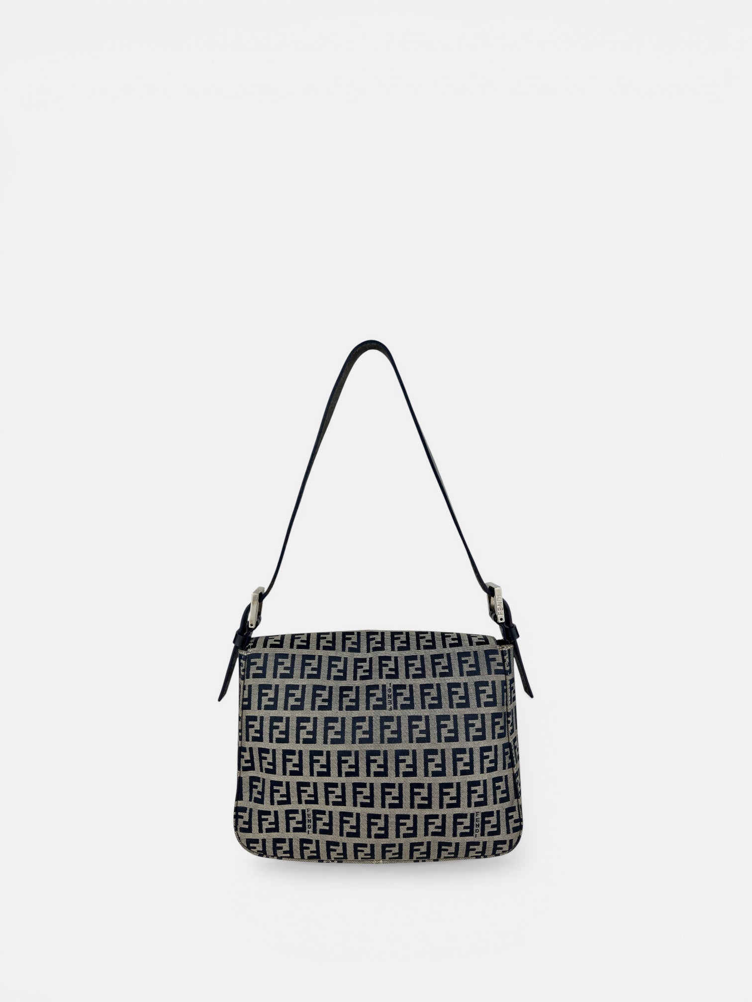 Fendi Zucchino Navy Mamma Shoulder Bag