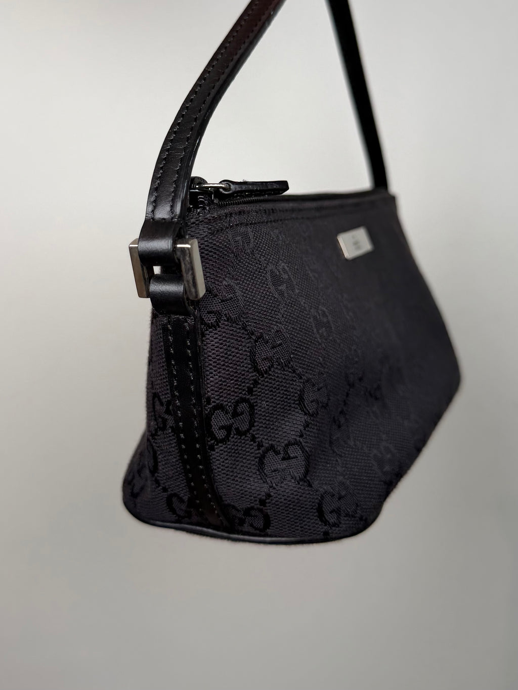 Gucci Black GG Boat Pochette Bag