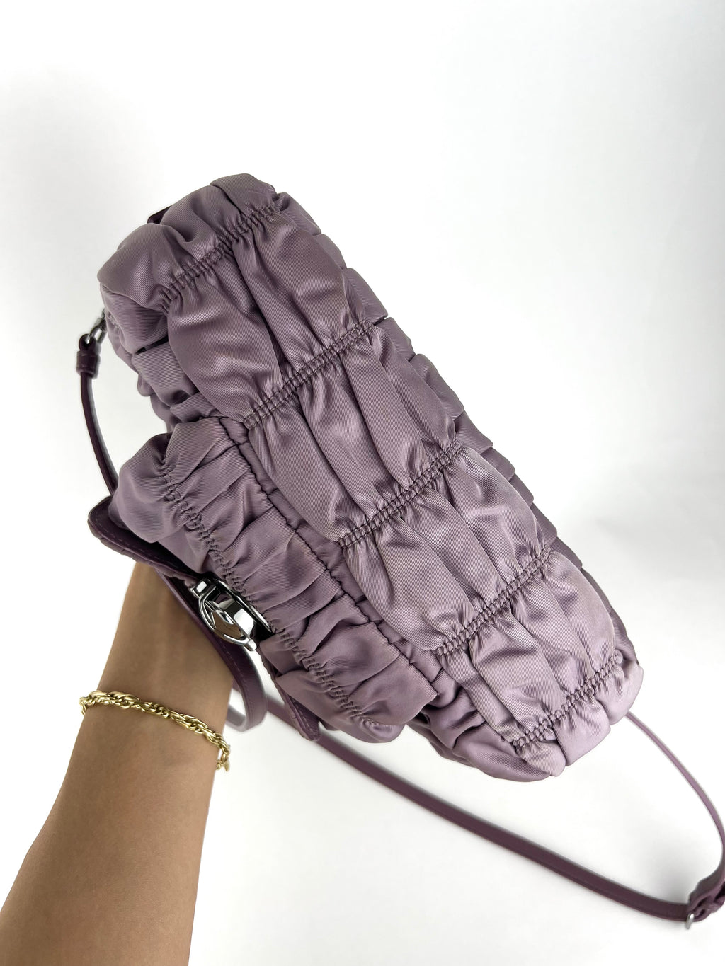 Prada Ruffle 2-way Crossbody Chain Bag